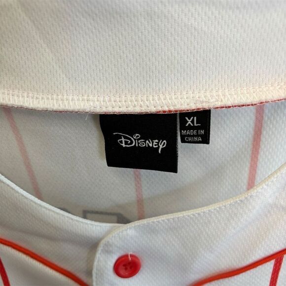 Disney Mickey & Friends Baseball Jersey XL Red Striped Unisex T-Shirt - Picture 4 of 4